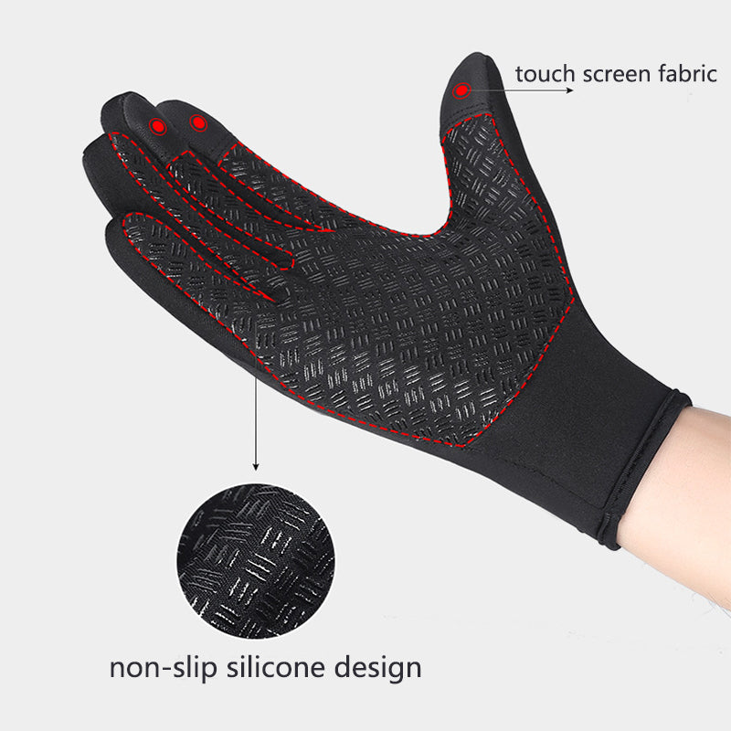 Winter Gloves Touch Screen Waterproof Sports Gloves With Fleece