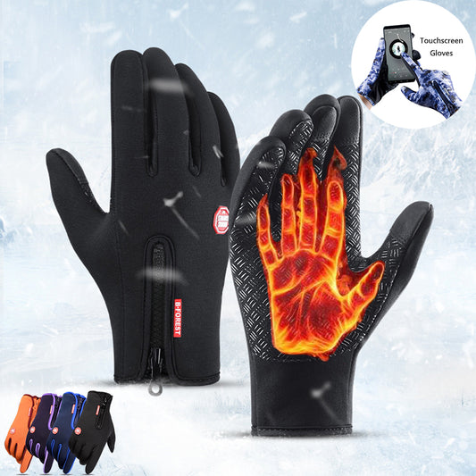 Winter Gloves Touch Screen Waterproof Sports Gloves With Fleece